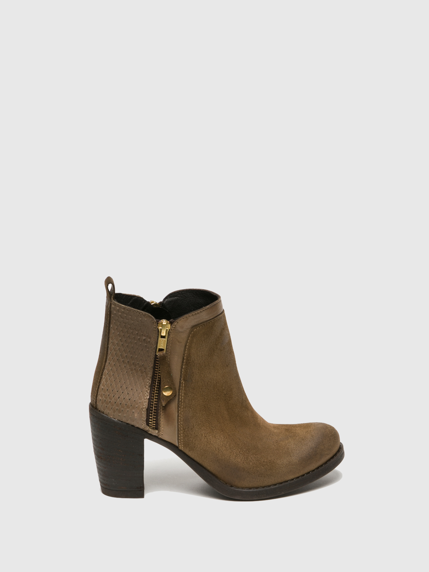 Foreva Tan Zip Up Ankle Boots